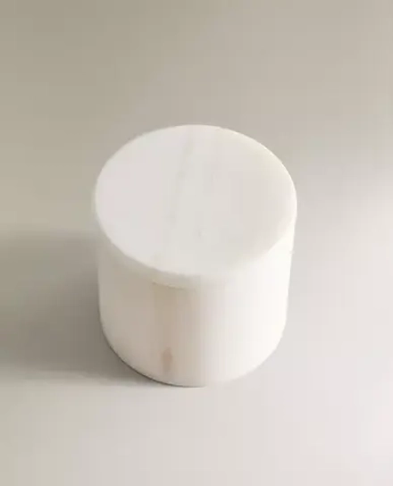 ZARA HOME БАНКА ДЛЯ ВАННОЙ ИЗ МРАМОРА С КРЫШКОЙ, БЕЛЫЙ