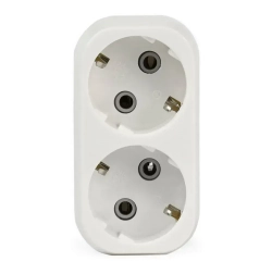 Разветвитель Smartbuy, 2 гнезда с заземлением плоский 16А 250B (SBE-16-A02-2z)