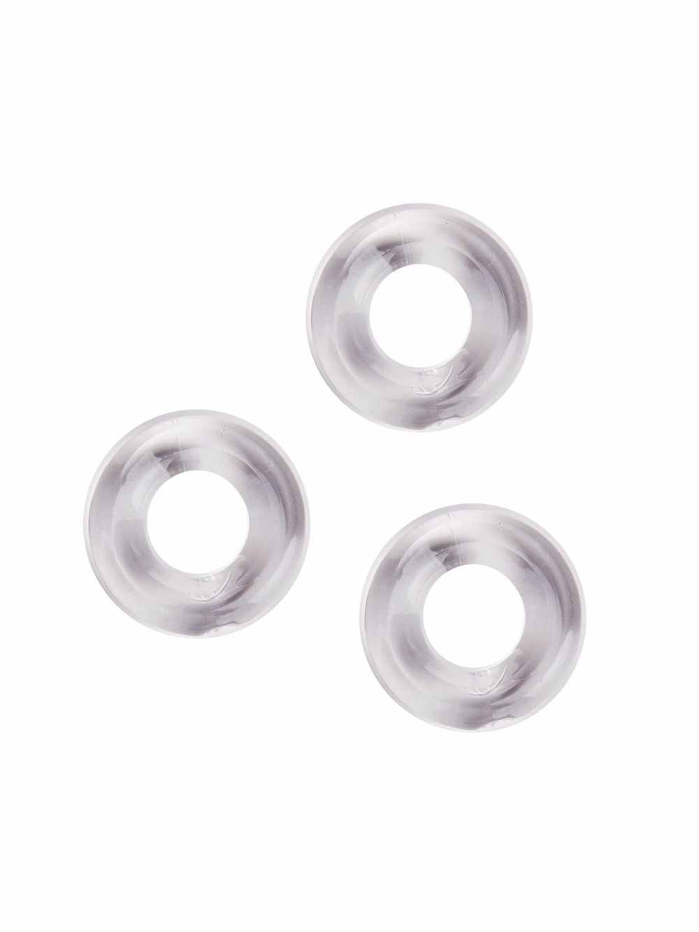 Набор из 3 гладких прозрачных эрекционных колец (Цвет: прозрачный)