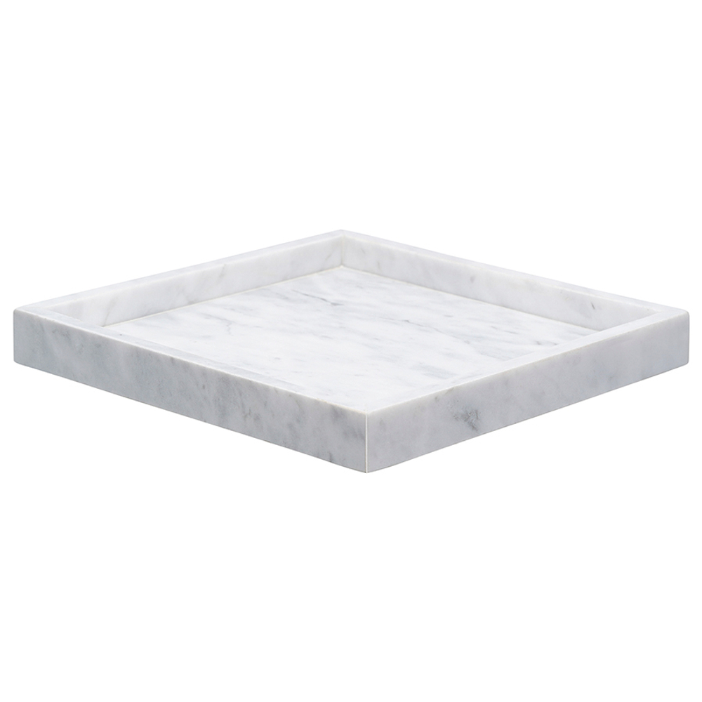 Поднос marm, 25х25 см, белый мрамор