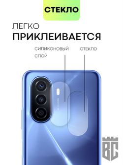 Стекло на камеру BROSCORP для Huawei Nova Y70 оптом (арт. HW-NY70-CLEAR-CAM-GLASS)