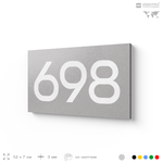 Номер на дверь 698, табличка на дверь для офиса, квартиры, кабинета, аудитории, склада, серая 120х70 мм, Айдентика Технолоджи