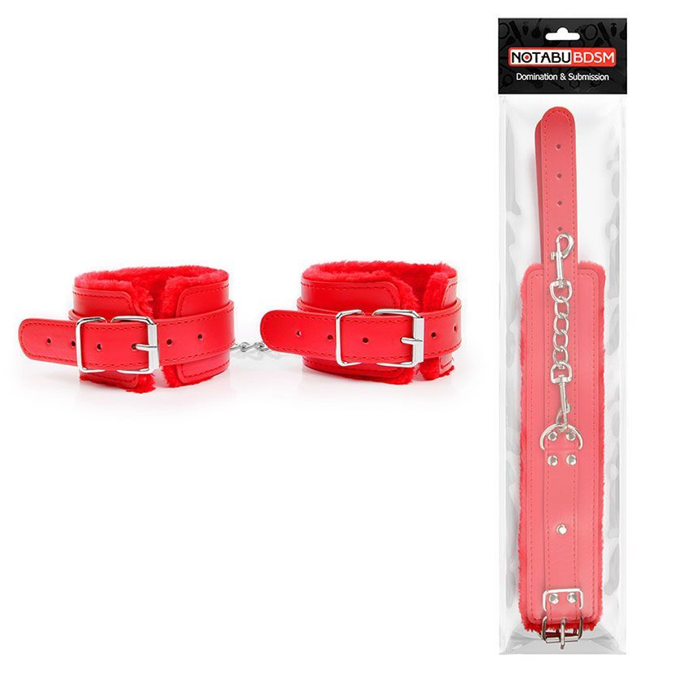 Оковы Notabu красные, мягкие, на регулируемых ремешках