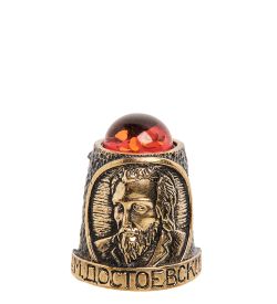 AM-1123 Наперсток «Достоевский Ф.М.» (латунь, янтарь)