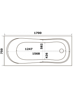 Акриловая ванна Bas (Бас) Нормана 170х75, с каркасом