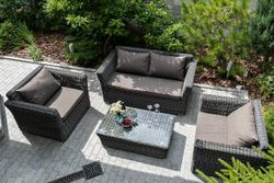 "Капучино" журнальный столик из искусственного ротанга, цвет графит