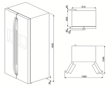 Холодильник Smeg SBS63NED