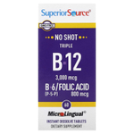 Superior Source, Triple B-12, B-6, фолиевая кислота, 60 быстрорастворимых таблеток MicroLingual