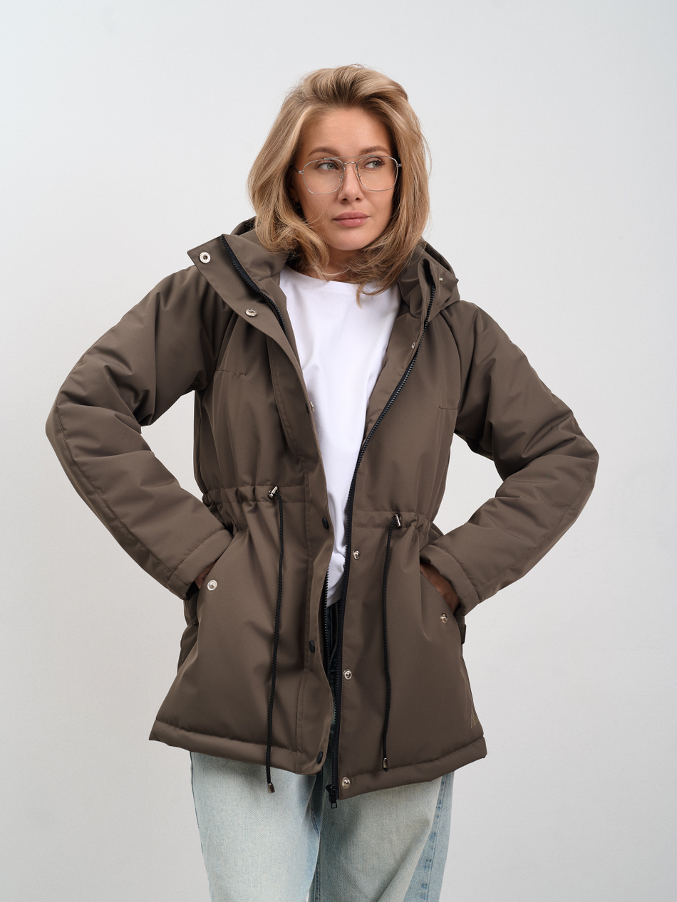 Парка женская демисезонная "Апрель" коричневый