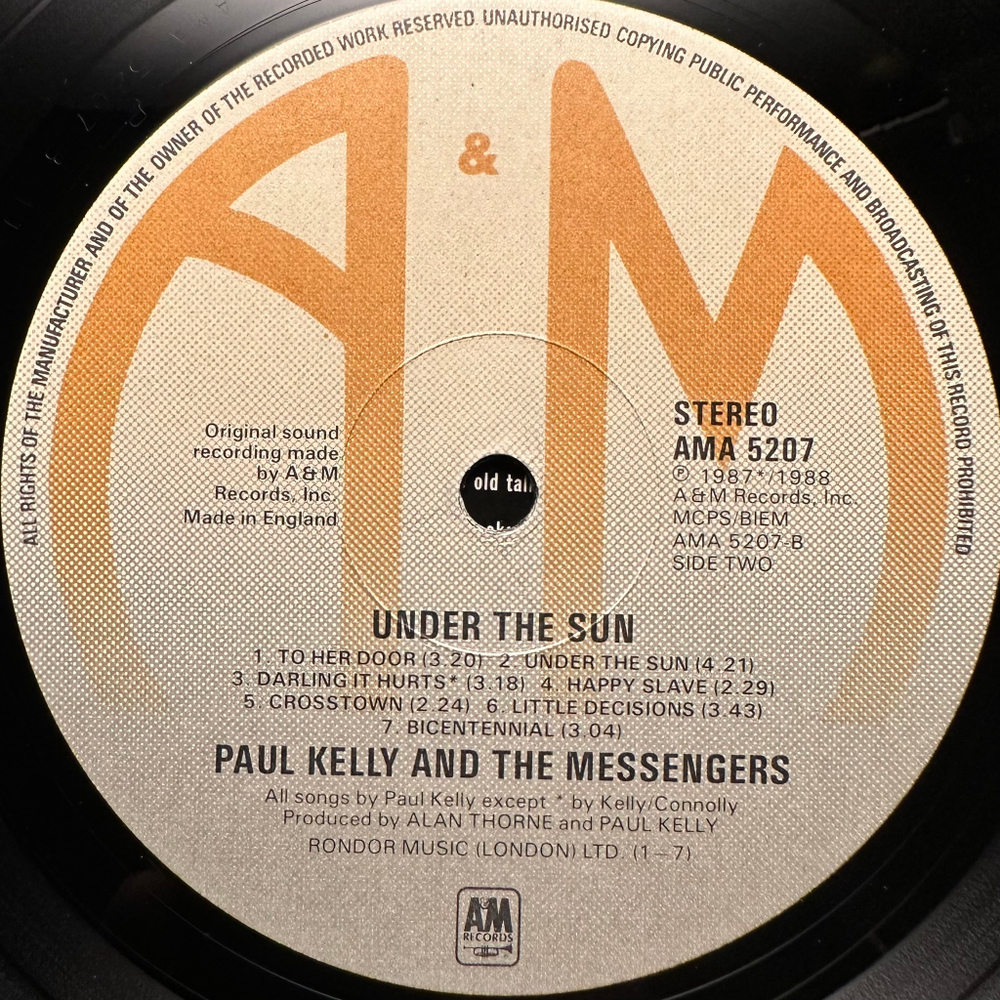 Paul Kelly And The Messengers - Under The Sun (Англия 1988г.)
