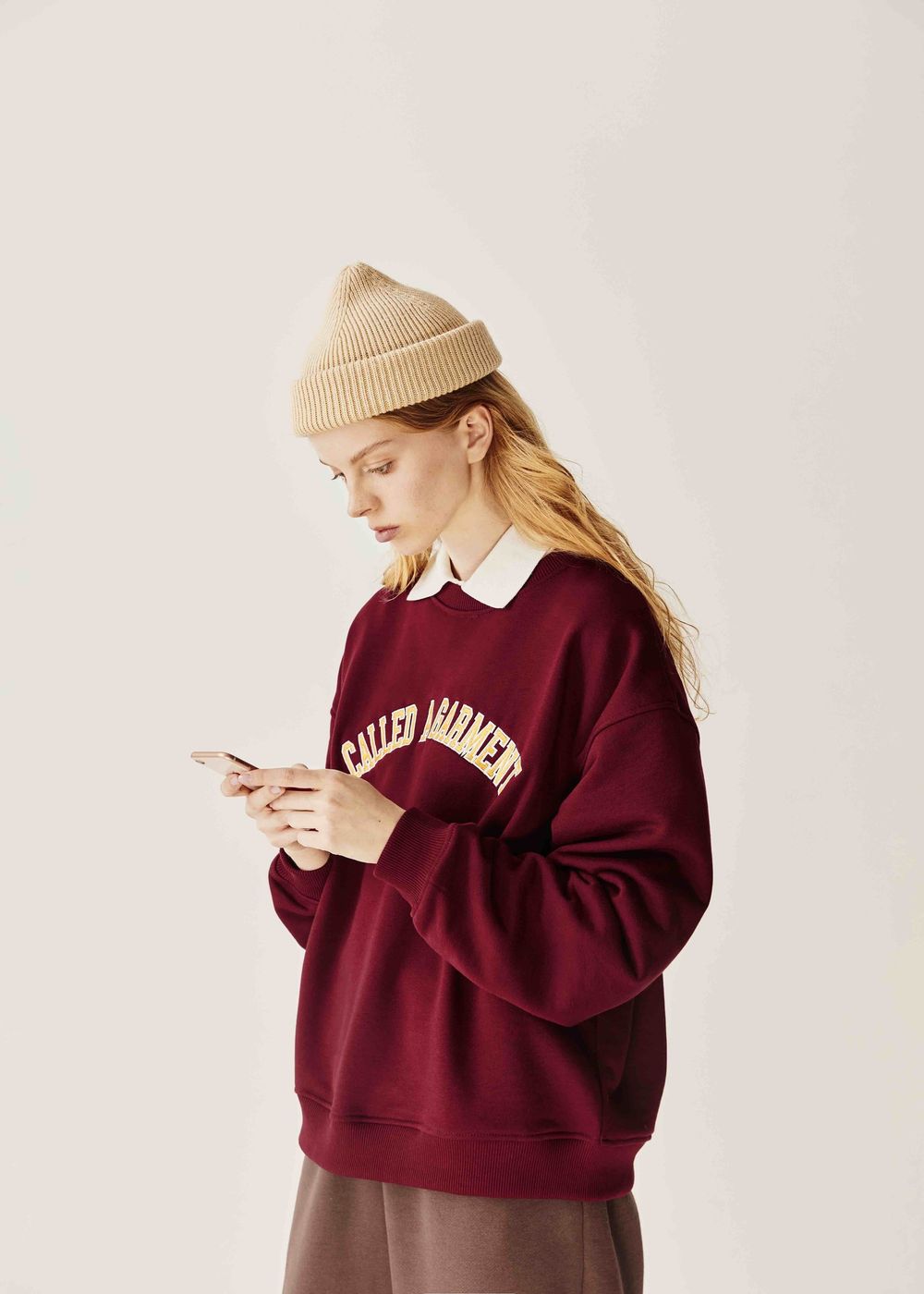 Толстовка Called a Garment College вишневая