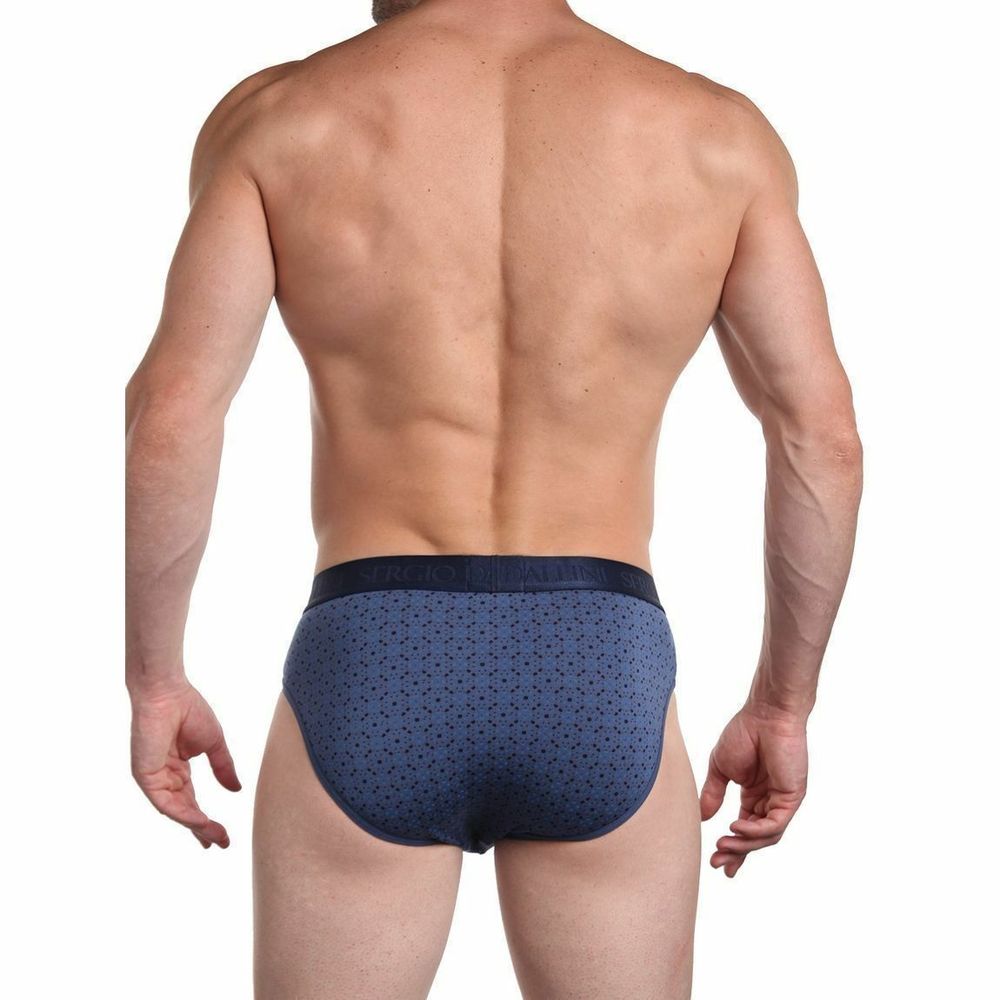Мужские трусы брифы синие с узором Sergio Dallini SG2933-3