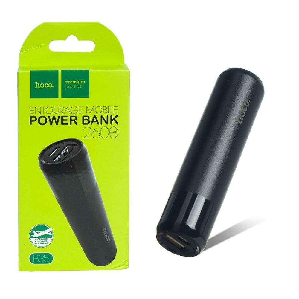 Внешний Аккумулятор (Power Bank) Hoco B35 2600 mAh (5,0V - 2A) Черный