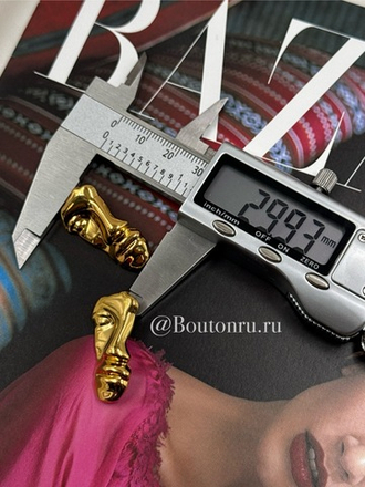 Пуговицы (пришивной элемент) золотистые Скиапар. Лицо