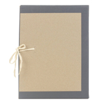 Короб архивный 180х240х330 мм, переплетный картон/бумвинил, завязки, до 1700 л.