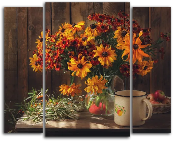 Модульная картина "Яркий осенний букет"