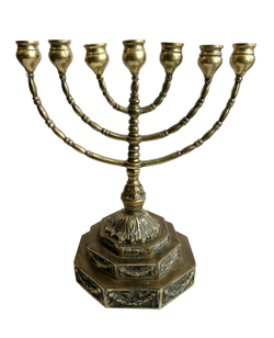 Иудаика. Минора. (Семисвечник). Латунь. ХХ в. Размер 36х31.5х21 см. Латунь, литье, монтировка