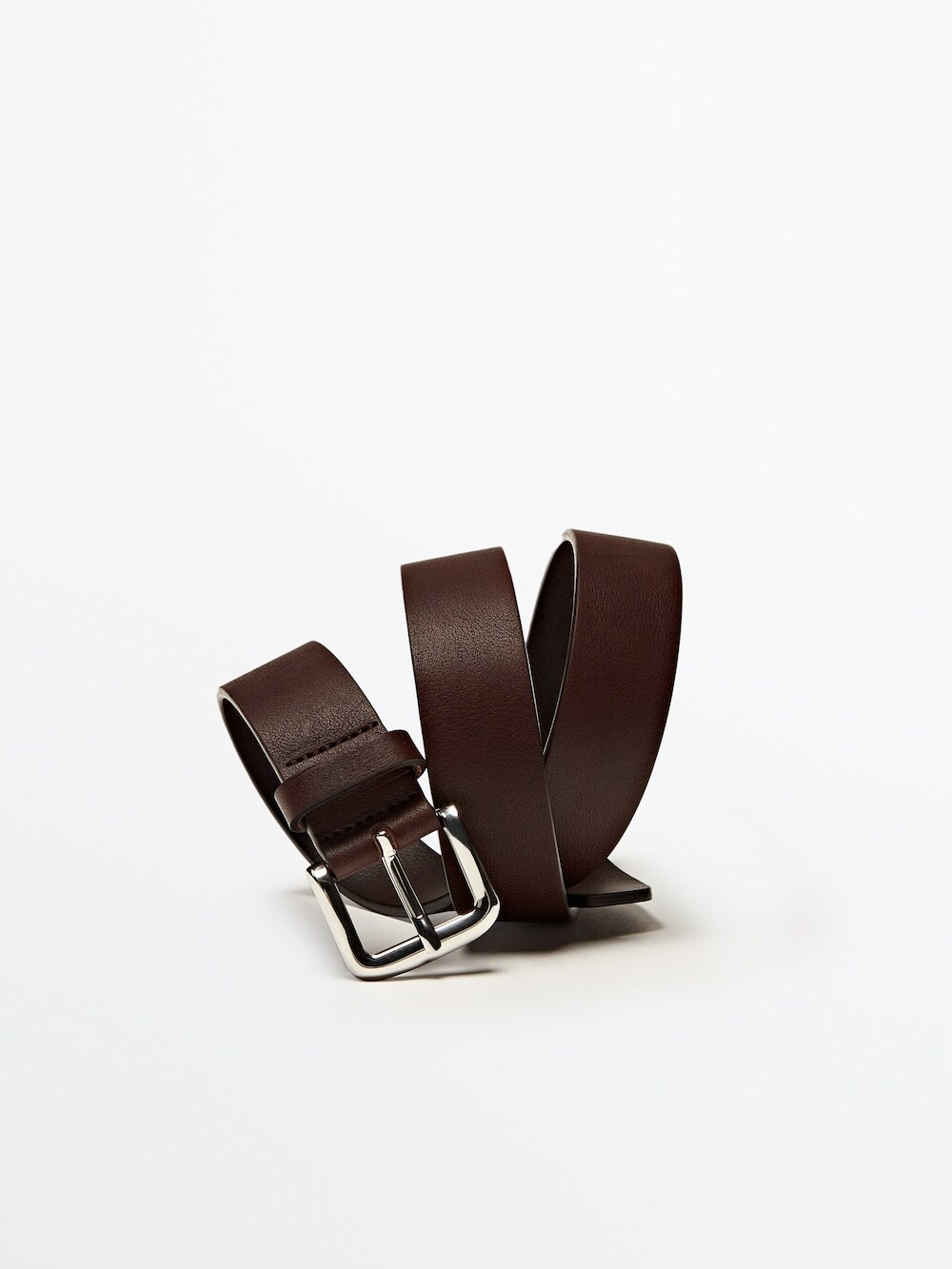 Massimo Dutti Ремень из мягкой кожи наппа, коричневый