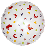 Шар (18"/46 см) Круг, Морской, Белый 1 шт.