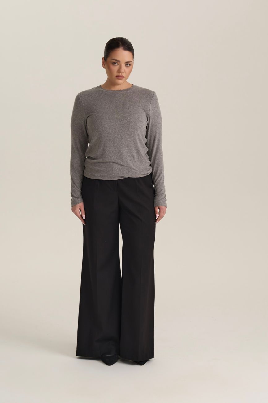 Лонгслив с шерстью мериноса, светло-серый