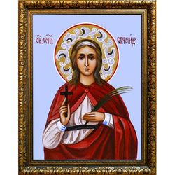 Стефанида Дамасская Святая мученица. Икона на холсте.