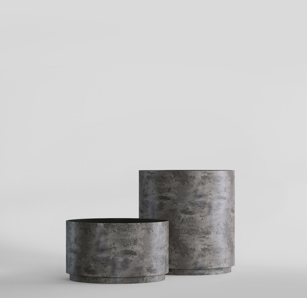 Кашпо, коллекция КОНКРИТ, форма ЦИЛИНДР макси