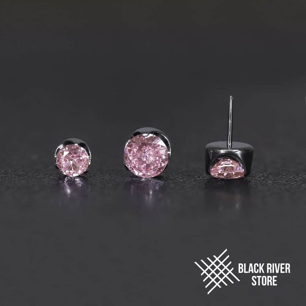 Flat Cubic Zirconia Pink Б/Р