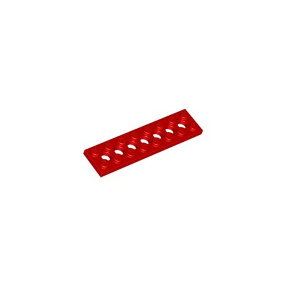 Lego 50шт Плитка 2x8 c отверстиями (красная) 373821