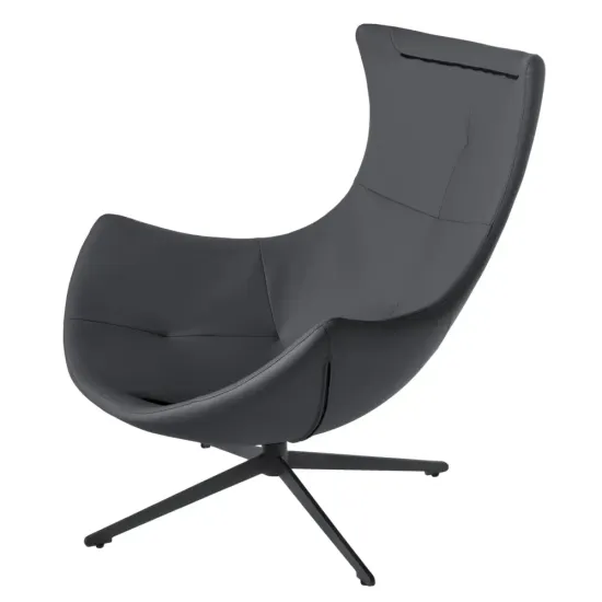 Кресло HUG тёмно-серый, экокожа, шенилл