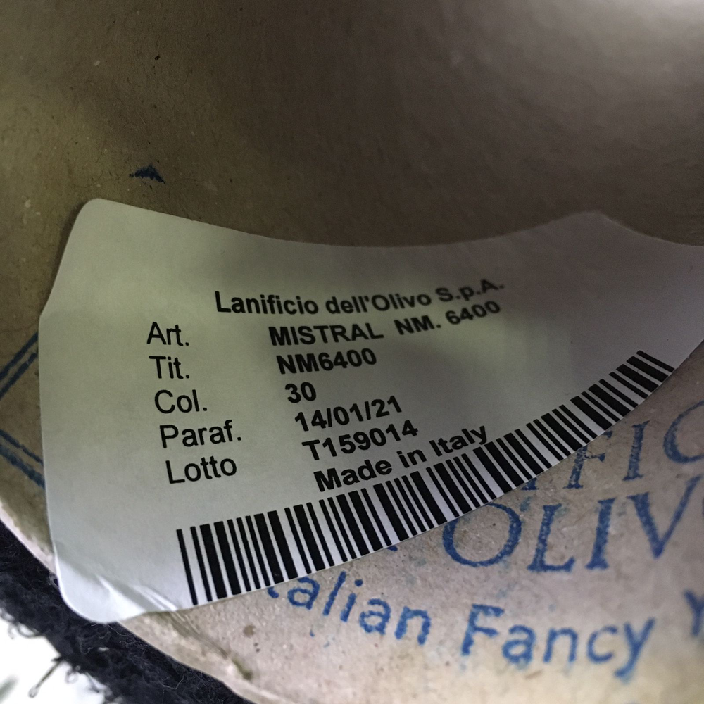 MISTRAL - Lanificio dell’Olivo; 75% хлопок, 15% вискоза, 10% полиамид; 640м/100гр; col. 30, цвет: черный
