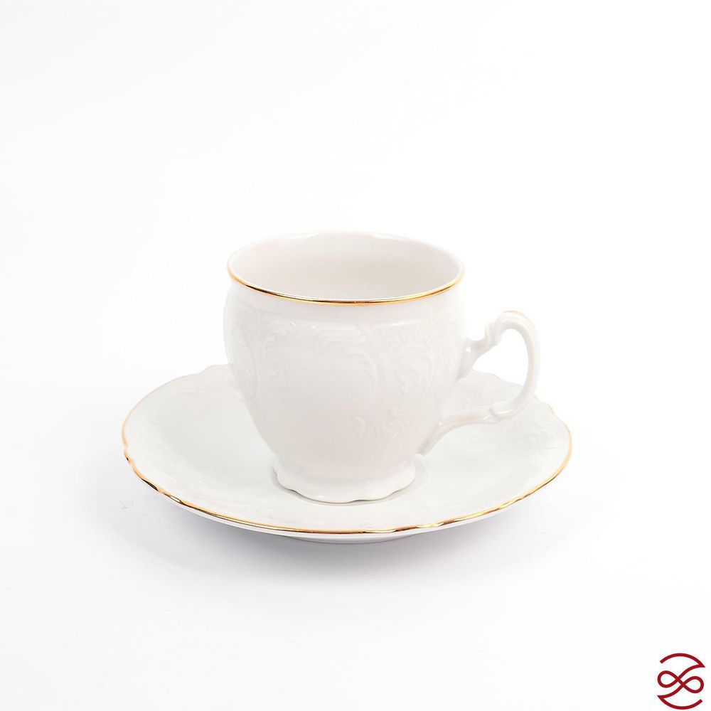 Набор чайных пар бочка Bernadotte Белый узор 240 мл(6 пар)