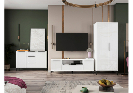 Готовая гостиная Woodville Иадама белый, белый глянец  2