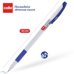 Ручка шариковая Cello "Slimo Grip white body " синяя, 0,7мм, грип, штрих-код