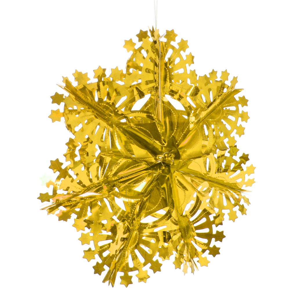 Украшение фольгированное «Сказочная снежинка» d-30 см, Золото