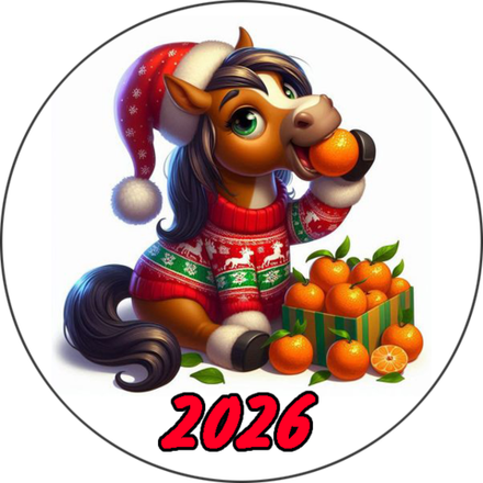 Вафельная картинка Новогодняя №4 (диаметр 14см)