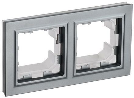 Рамка 2-м IP44 BRITE РУ-2-БрС-44 сталь IEK BR-M22-44-K46