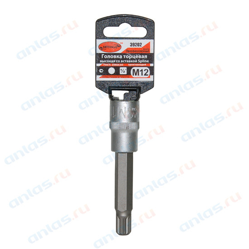 Головка с вставкой Spline 1/2" М12 L=100 мм Professional