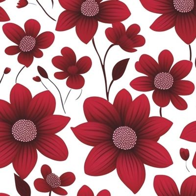 Красные Цветы на Белом Фоне