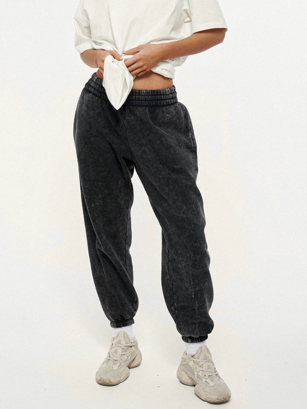 Штаны унисекс утеплённые garment dye