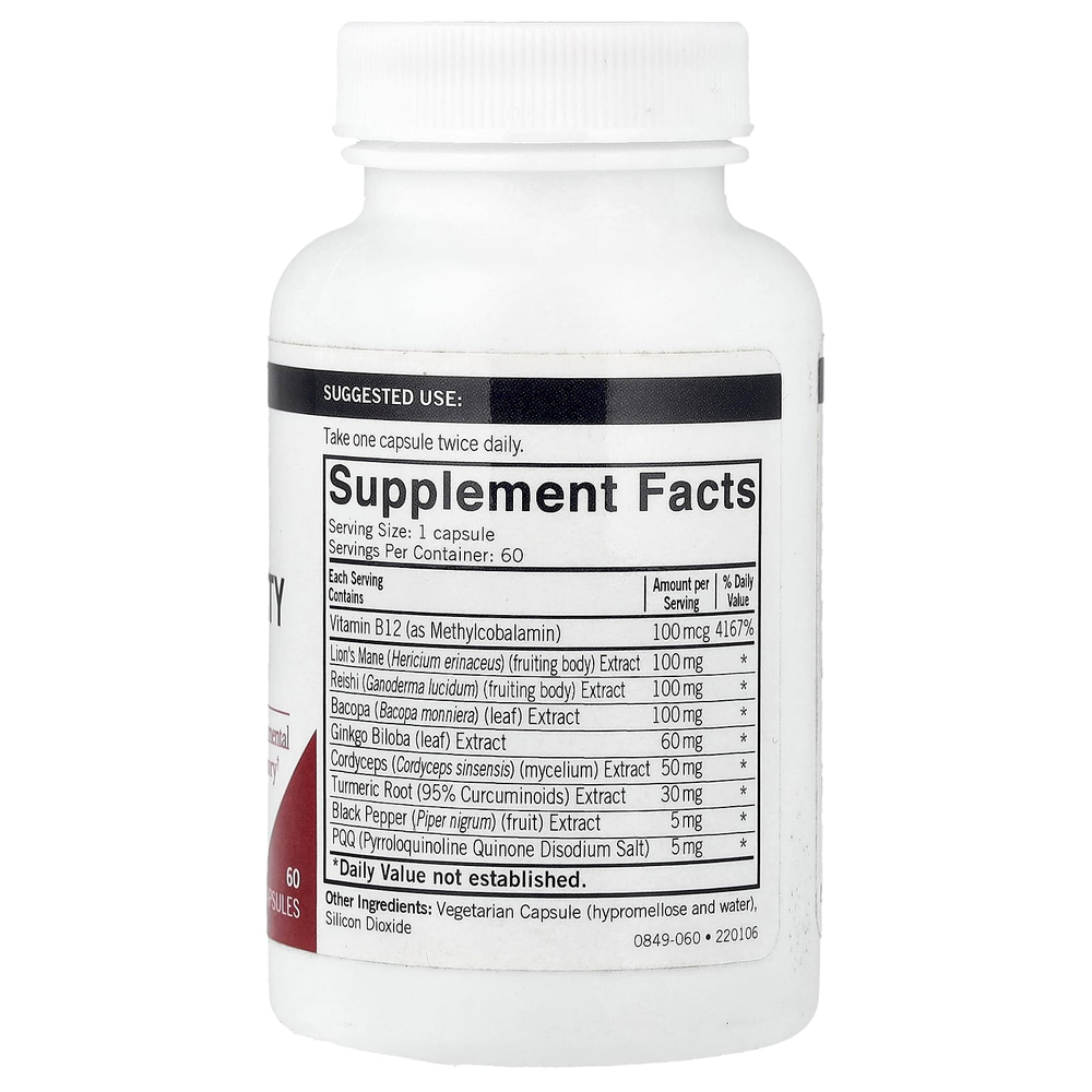 Kirkman Labs, Mushroom, для ясности ума и концентрации, 60 капсул