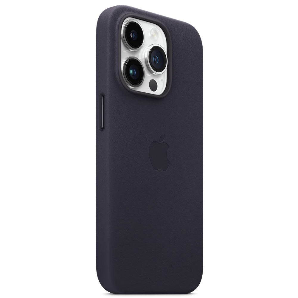 Кожаный чехол с поддержкой MagSafe Apple Leather Case для iPhone 14 Pro, Ink (Чернильный)