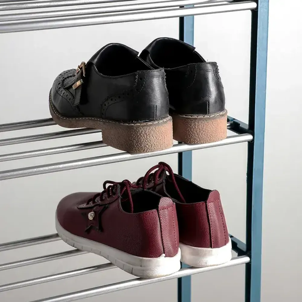 Обувница Доляна (Синий), 4 яруса, 42×19×59 см