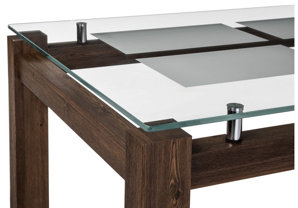 Стеклянный стол Бран 104х74х76 кантри орех