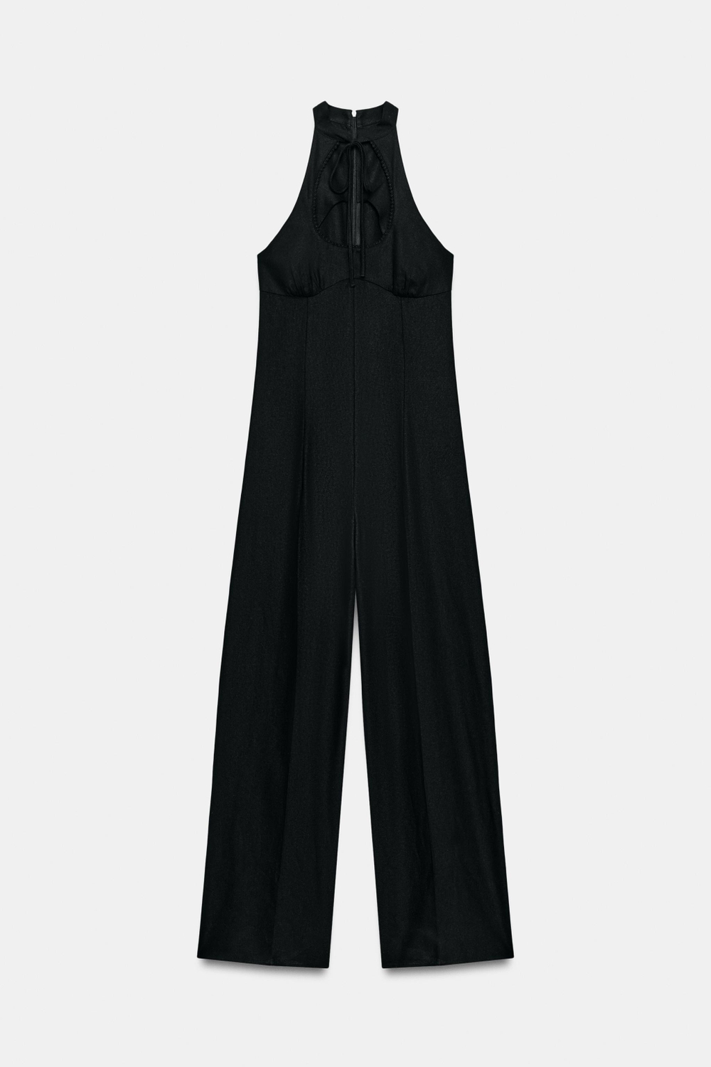 ZARA КОМБИНЕЗОН ХАЛТЕР, ЧЕРНЫЙ