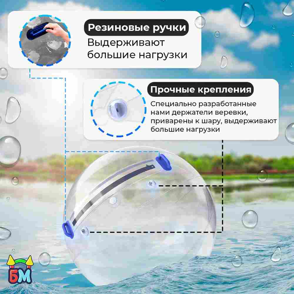 Аттракцион Водный шар ТПУ "Слеза" 2*2*2 м