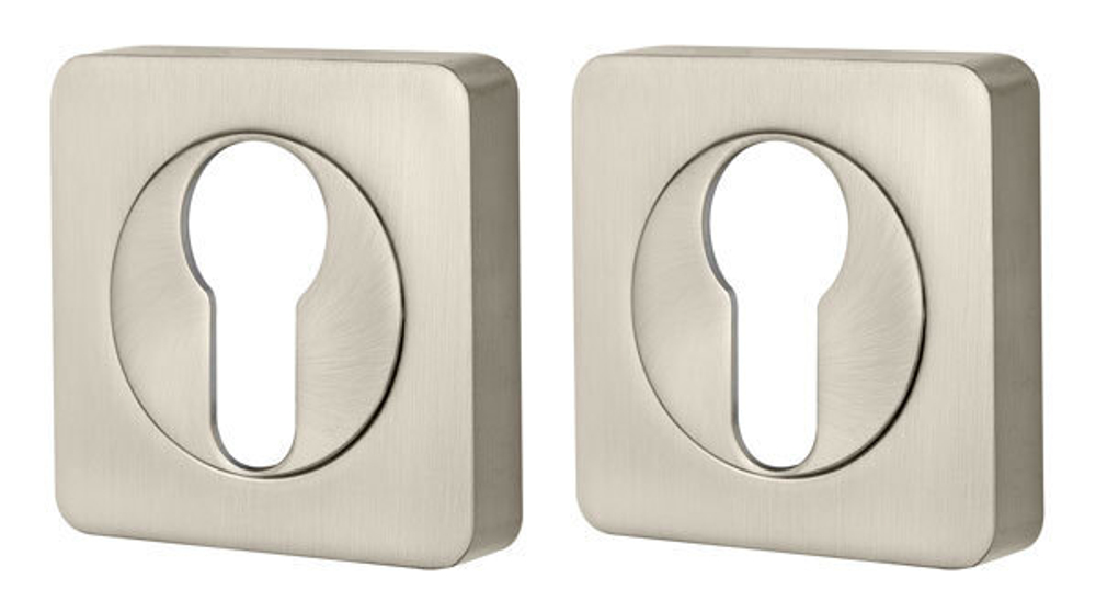 Накладка на цилиндр квадратная Армадилло ET/SQ-21 SN-3, цвет никель матовый (гарантия - 5 лет)