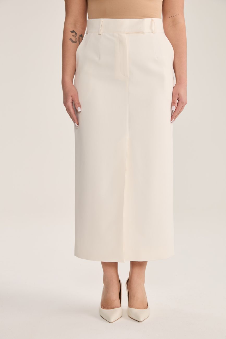 Юбка макси со шлицей, молочный