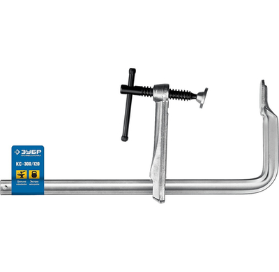 ЗУБР КС-300/120, F, 300 х 120 мм, цельнокованая струбцина F, Профессионал (32157-120-300)