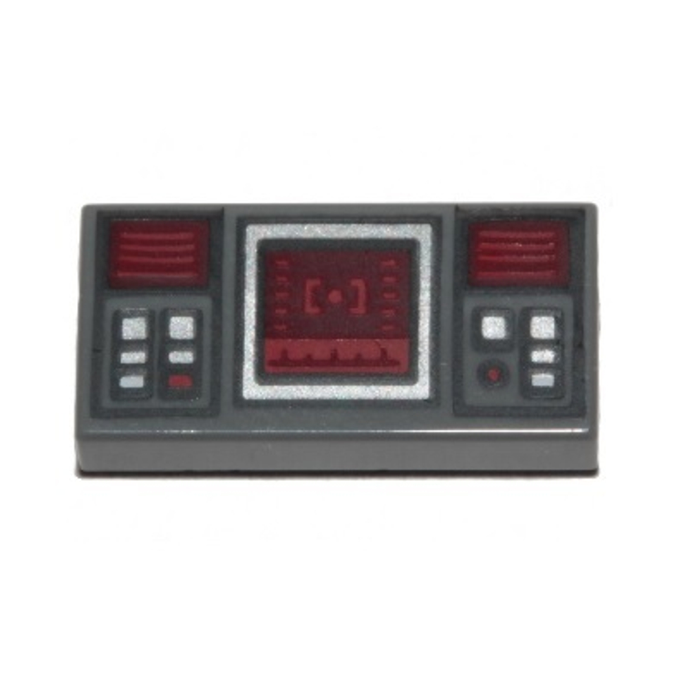 Плитка 1 x 2 с темно-красным экраном-мишенью SW 3069pb0777