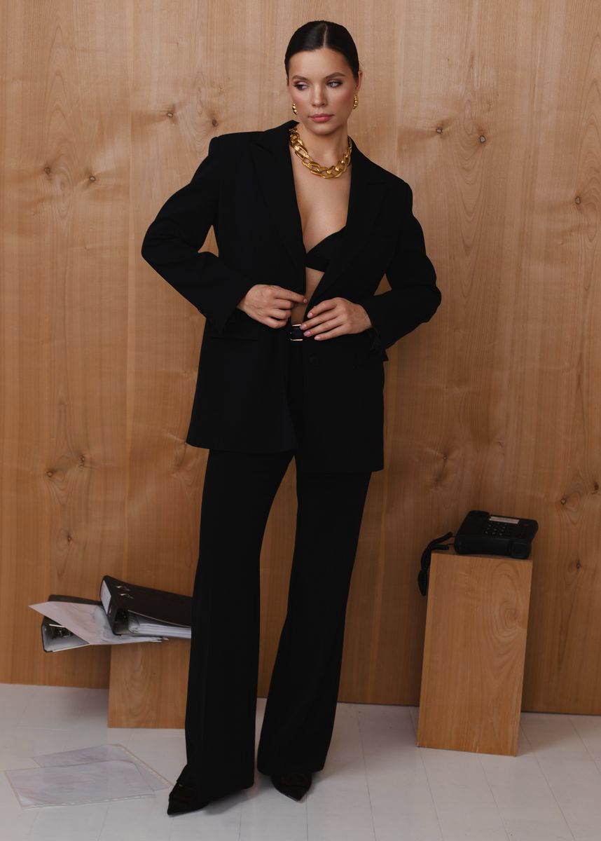 Жакет из вискозы приталенный черный